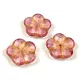 Cseh préselt virág gyöngy - Crystal Pink Gold - 14mm
