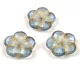 Cseh préselt virág gyöngy - Crystal Light Sapphire Gold - 14mm