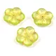 Cseh préselt virág gyöngy - Crystal Light Lime Gold - 14mm