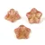 Czech pressed flower bead - bellflower - Crystal Gold Light Rose - 8x13mm