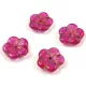 Cseh préselt virág gyöngy - Crystal Fuchsia Gold - 14mm