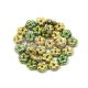 Czech pressed flower bead - Crystal California Meadow - 5mm