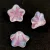 Czech pressed flower bead - bellflower - Opal White Rose - 8x13mm