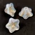 Czech pressed flower bead - bellflower - Opal White Gold - 8x13mm