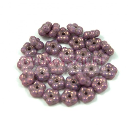 Czech pressed flower bead - 5mm