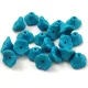 Cseh préselt virág gyöngy - harangvirág - White Opal Turquoise Matt - 7x5mm