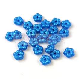 Czech pressed flower bead - Pastel Capri - 5mm