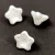 Czech pressed flower bead - bellflower - Alabaster Milky Silver - 8x13mm