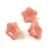 Czech pressed flower bead - bellflower - Alabaster Milky Peach - 8x13mm