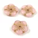 Cseh préselt virág gyöngy - Alabaster Pink Gold - 14mm