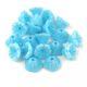 Czech pressed flower bead - bluebell - Alabaster Light Blue Luster - 7x5mm