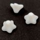 Czech pressed flower bead - bellflower - Alabaster - 8x13mm