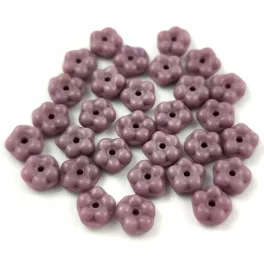 Czech pressed flower bead - Purple - 5mm