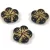 Czech pressed flower bead - Jet Gold - 14mm