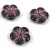 Czech pressed flower bead - Jet Violet - 14mm
