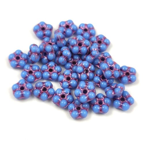 Cseh préselt virág gyöngy - Light Sapphire Violet - 5mm