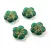 Cseh préselt virág gyöngy - Emerald Gold - 14mm