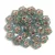 Czech pressed flower bead - Matt Aqua Rose Gold - 5mm