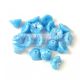 Czech pressed flower bead - bluebell - Turquoise Blue Iris - 7x5mm