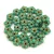 Czech pressed flower bead - Turquoise Green Gold - 5mm