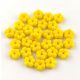 Czech pressed flower bead - Yellow - 5mm