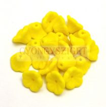   Cseh préselt virág gyöngy - harangvirág - Opaque Jonquil - 7x5mm