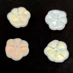 Czech Pressed Glass Bead - Primrose - Crystal Matt AB - 15mm