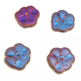   Czech Pressed Glass Bead - Primrose - Crystal Matt Sliperit - 15mm