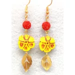 Czech Pressed Glass Bead - Primrose - Crystal Matt Sliperit - 15mm
