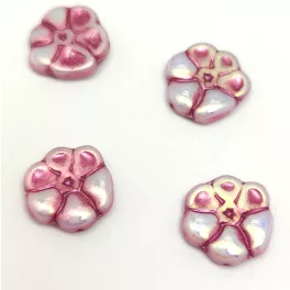   Czech Pressed Glass Bead - Primrose - Crystal AB Fuchsia - 15mm