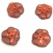  Cseh préselt üveg gyöngy - Primrose - Alabaster Matt Copper - 15mm