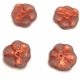 Czech Pressed Glass Bead - Primrose - Alabaster Matt Copper - 15mm