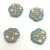 Czech Pressed Glass Bead - Primrose - Turquoise Silver - 15mm
