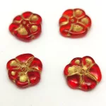 Czech Pressed Glass Bead - Primrose - Siam Gold - 15mm