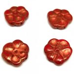 Cseh préselt üveg gyöngy - Primrose - Chilli Bronze Copper - 15mm