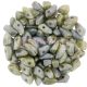 Czech Mates Prong - Alabaster Green szürke Marble - 3x6mm