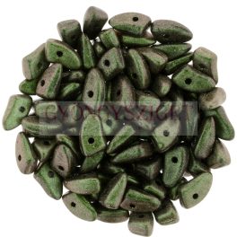 Czech Mates Prong - Jet Polichrome Dark Green - 3x6mm