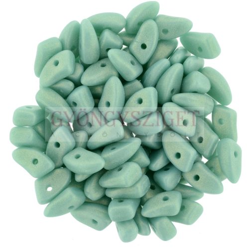Czech Mates Prong - Sueded Gold Turquoise Green - 3x6mm