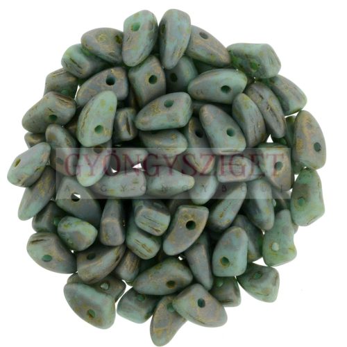 Czech Mates Prong - Matte Turquoise Picasso - 3x6mm