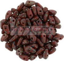 Czech Mates Prong - Opaque Red Picasso - 3x6mm