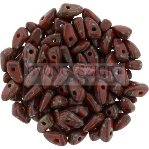 Czech Mates Prong - Opaque Red Picasso - 3x6mm