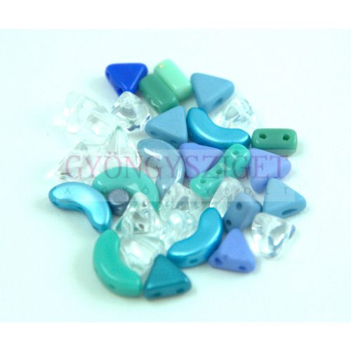 Puca mixed beads - turquoise - 5g