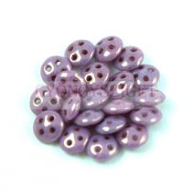   Cseh négylyukú lencse gyöngy - Quadra Lentil gyöngy - Alabaster Purple Luster -6mm