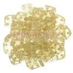 Cseh négylyukú négyzet - Quadra Tile gyöngy - Transparent Luster Champagne - 6x6mm