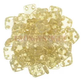   Cseh négylyukú négyzet - Quadra Tile gyöngy - Transparent Luster Champagne - 6x6mm