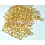Cseh négylyukú négyzet - Quadra Tile gyöngy - Transparent Luster Champagne - 6x6mm