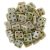 Cseh négylyukú négyzet - Quadra Tile gyöngy - Alabaster Green Luster Brown Marble - 6x6mm