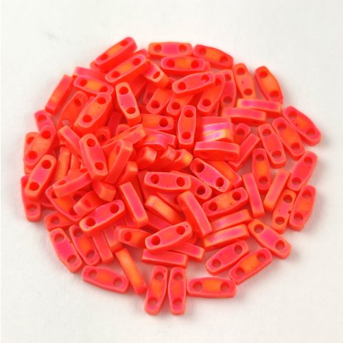 Miyuki Quarter Tila gyöngy - 140fr - Matte Transparent Red Orange AB - 1.2 x 5mm