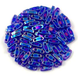   Miyuki Quarter Tila gyöngy - 177 - Transparent Cobalt AB - 1.2 x 5mm