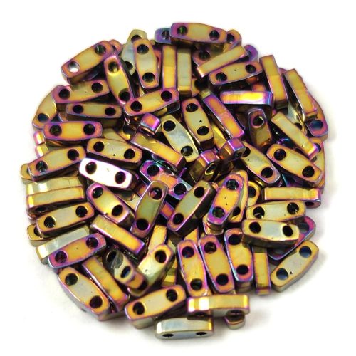 Miyuki Quarter Tila gyöngy - 188 - Metallic Purple Gold Iris - 1.2 x 5mm